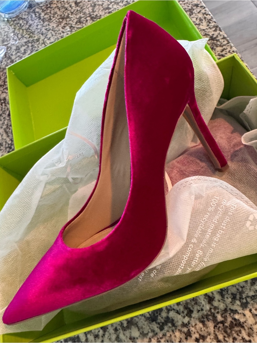 Cole Haan Fuchsia Velvet Pointed-Toe Stiletto Pump